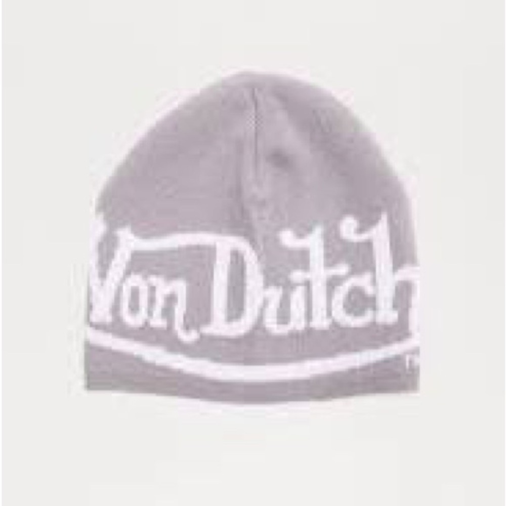Von Dutch Light Gray Beanie UNISEX Adult One Size NWT White